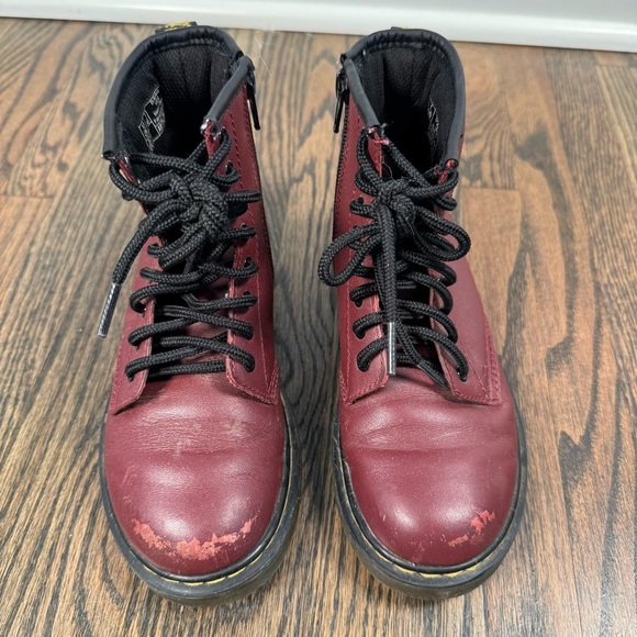 Dr Martens Junior 1460 Softy T Leather Lace Up Burgundy Boots size 1 - Picture 2 of 7